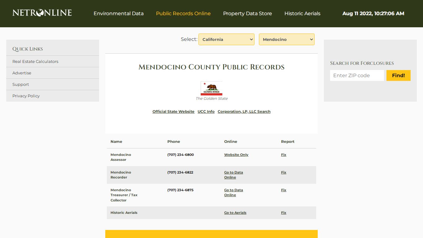 Mendocino County Public Records - NETROnline.com